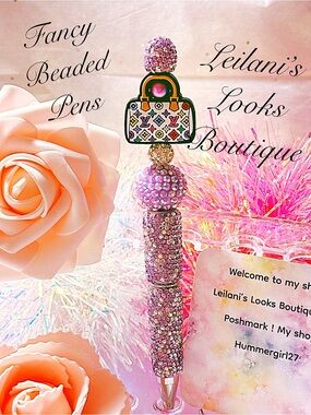 Fancy beaded Pen/gifts/purple beads/multicolor purse/